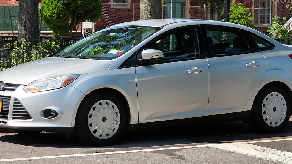 A 2014 Ford Focus seen from the front