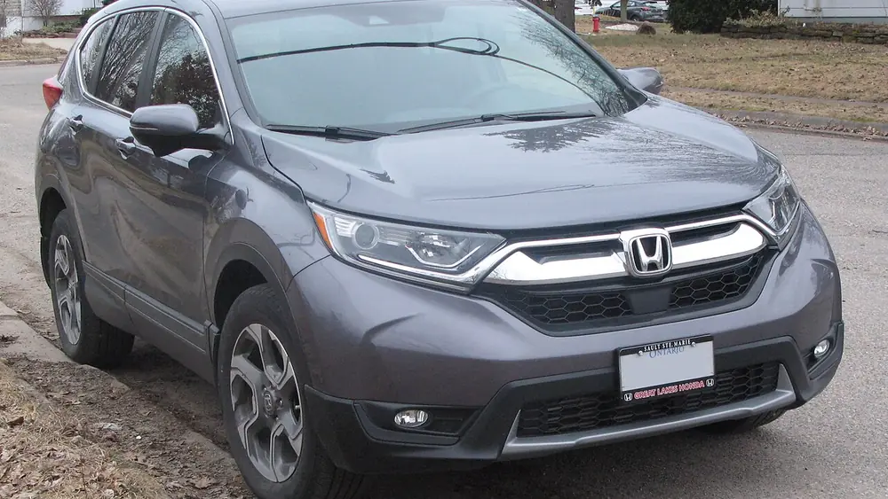 A grey 2017 Honda CR-V seen from the front