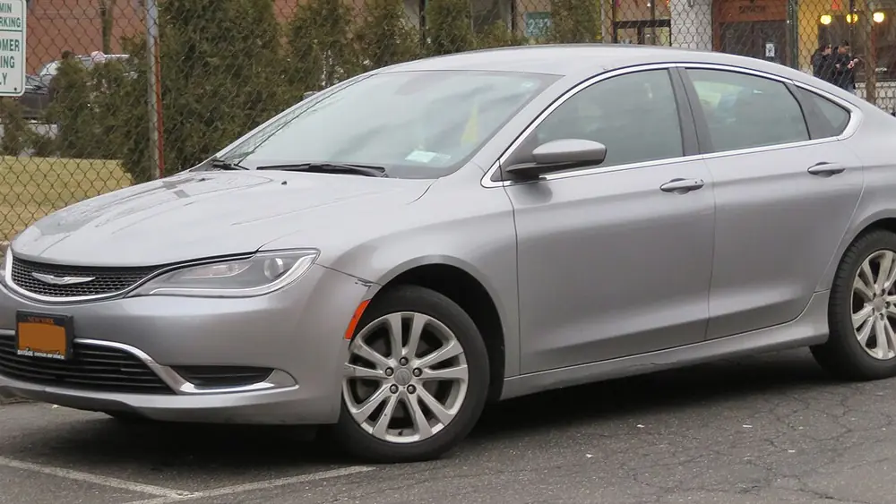 A 2015 Chrysler 200 seen from the front