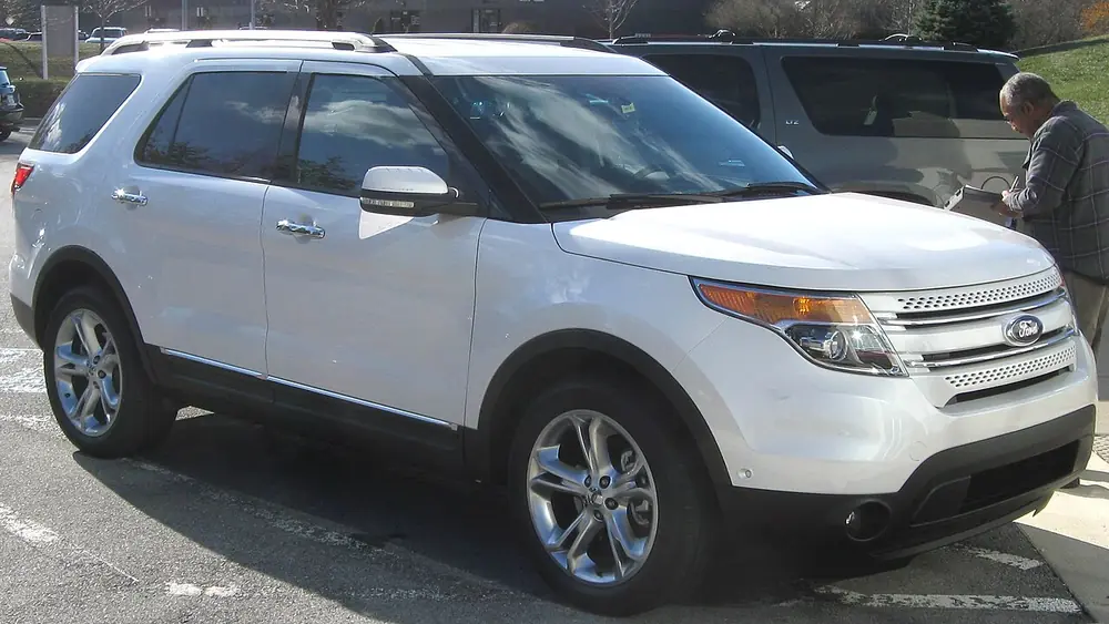 A white 2011 Ford Explorer seen from the front