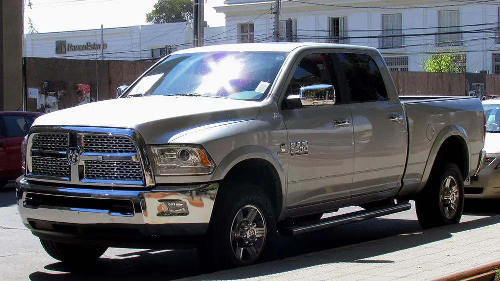 A 2014 Ram 2500 crew cab seen from the front