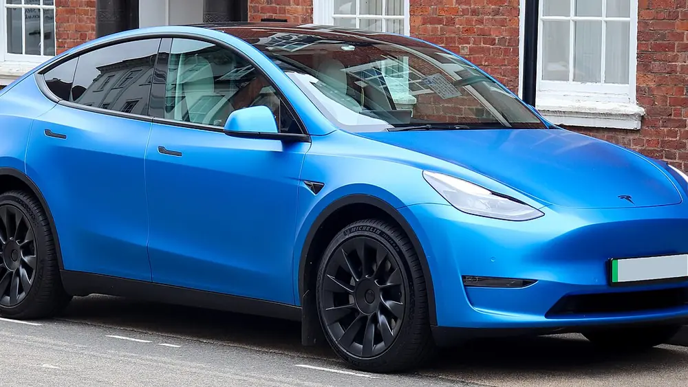 A 2022 Tesla Model Y seen from the front