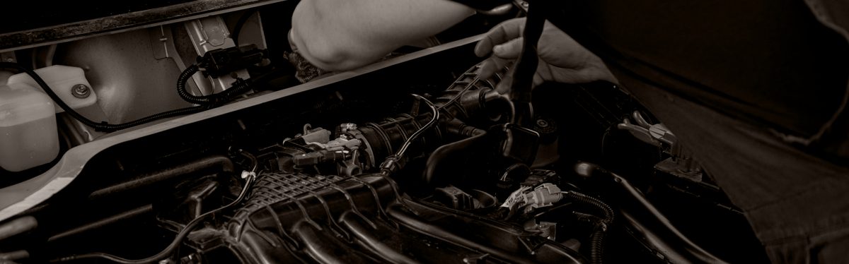 A close view of the top of an engine