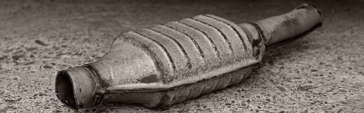 A catalytic converter lying on the ground