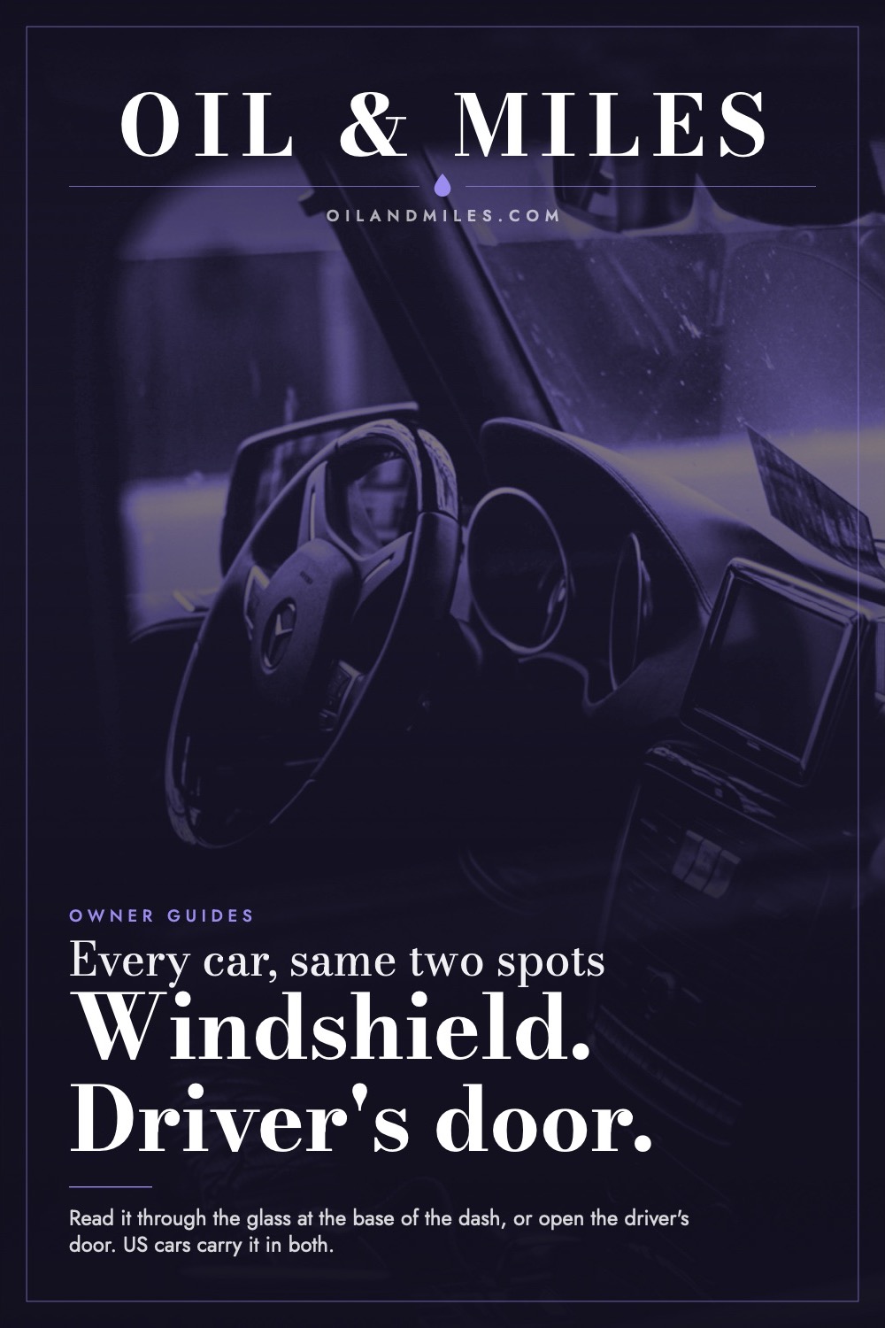 Where Is the VIN Number on a Car? Two Places, Always